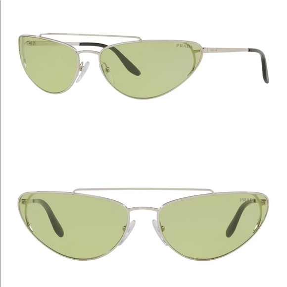 Prada Accessories - PRADA 90s Style Green Irregular Cat Eye Sunglasses